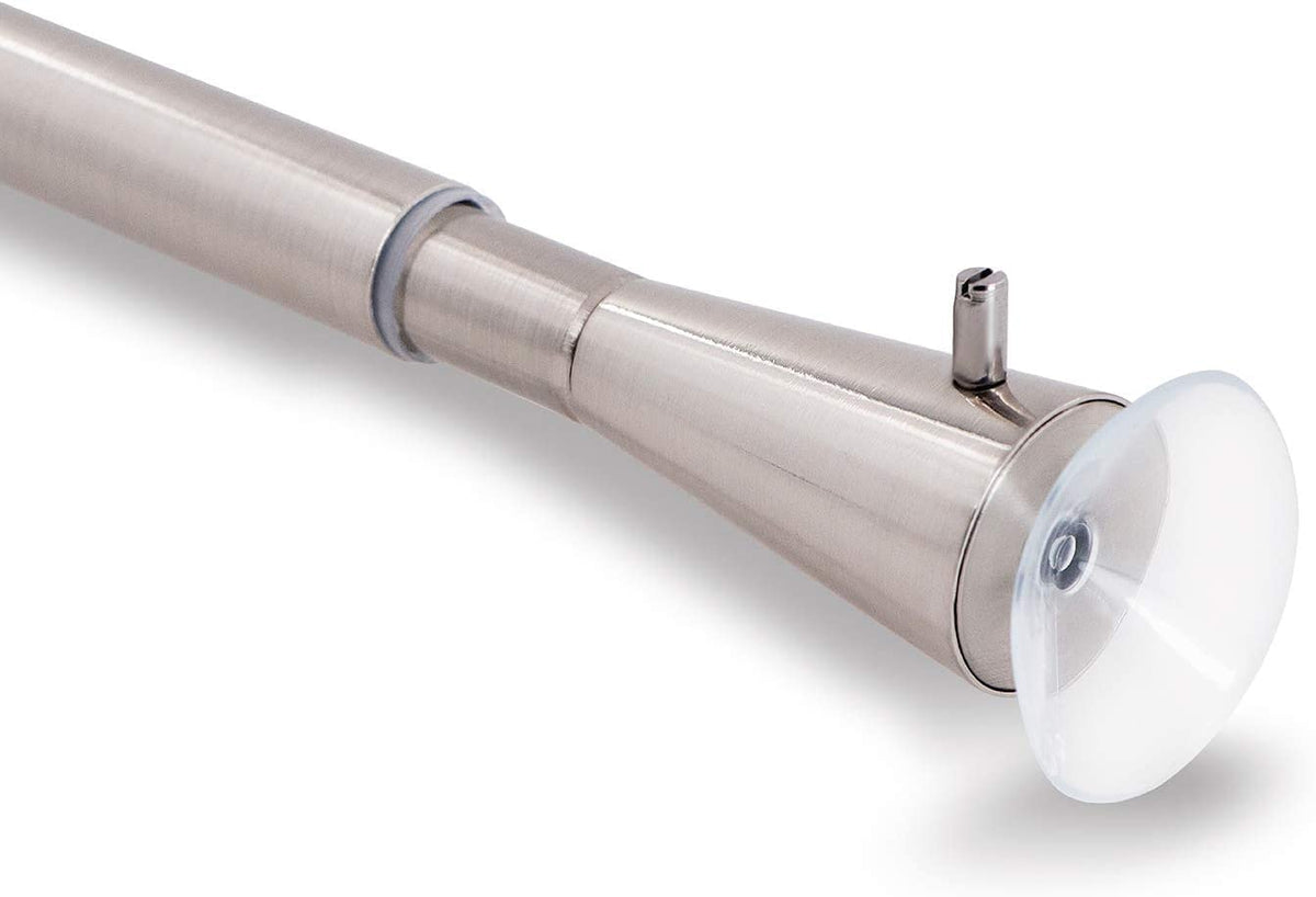 2PCS Shower Curtain Rod No Drilling, Spring Tension Rod, 27-47 Inch, 1/2 Inch Diameter, Rubber Cap on Either End, White