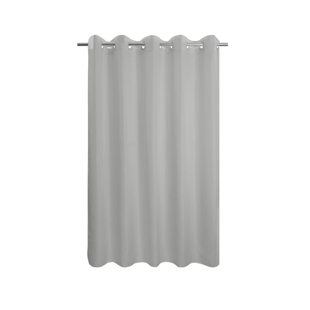 River Dream No Hook Fabric Shower Curtain TPU Lining, White, 71x74