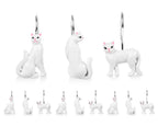 Black Cat Shower Curtain Hooks Set of 12, Decorative Resin Shower Rings