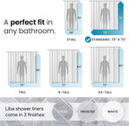 LiBa Shower Curtain PEVA 8G, 72x72 Inch Frosted 2-Pack