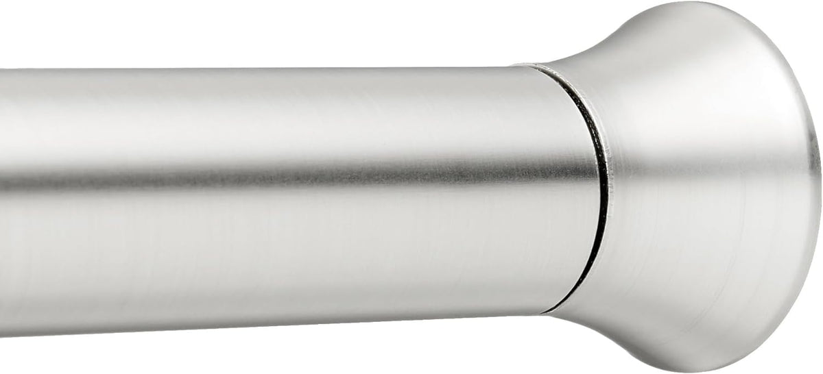 Amazon Basics No Drilling Spring Tension Curtain Rod, Adjustable Length 54-90" Width, Classic Finial, Nickel