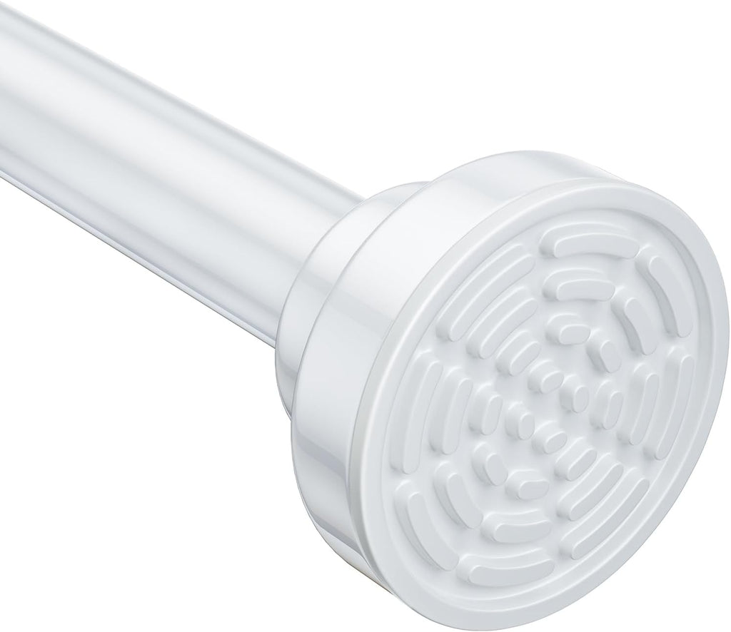 Ausemku Shower Curtain Rod Tension - 32-80 Inch Never Rust Non-Slip Spring Tension Curtain Rod No Drilling Stainless Steel Curtain Rod Use Bathroom Kitchen（White）