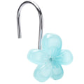 Flower Decorative Shower Curtain Hooks, Glow in The Dark, Set of 12, Pink