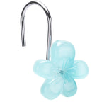 Flower Decorative Shower Curtain Hooks, Glow in The Dark, Set of 12, Pink
