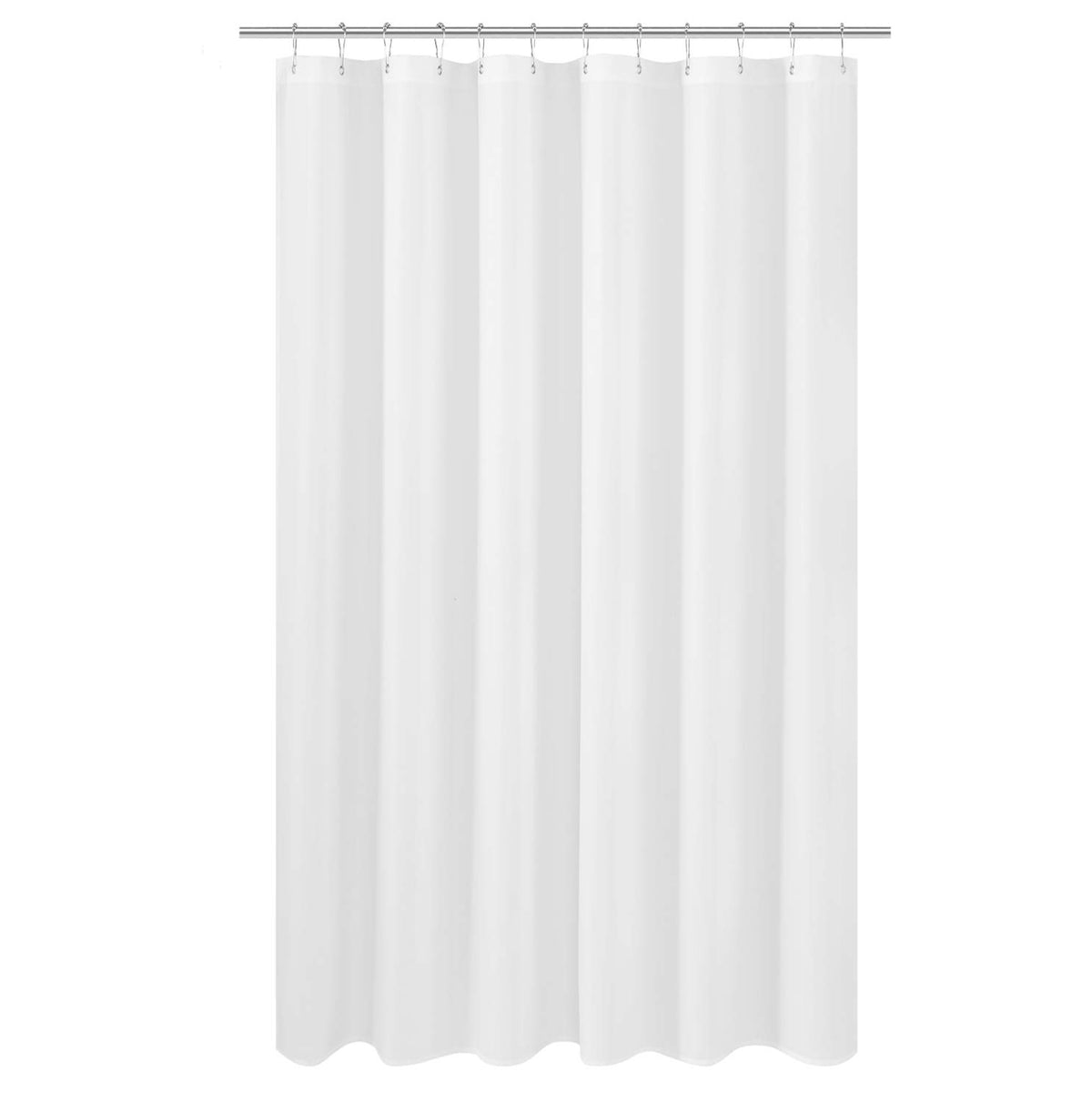 N&Y HOME Fabric Small Stall Shower Curtain Liner Extra Long 36x84, White