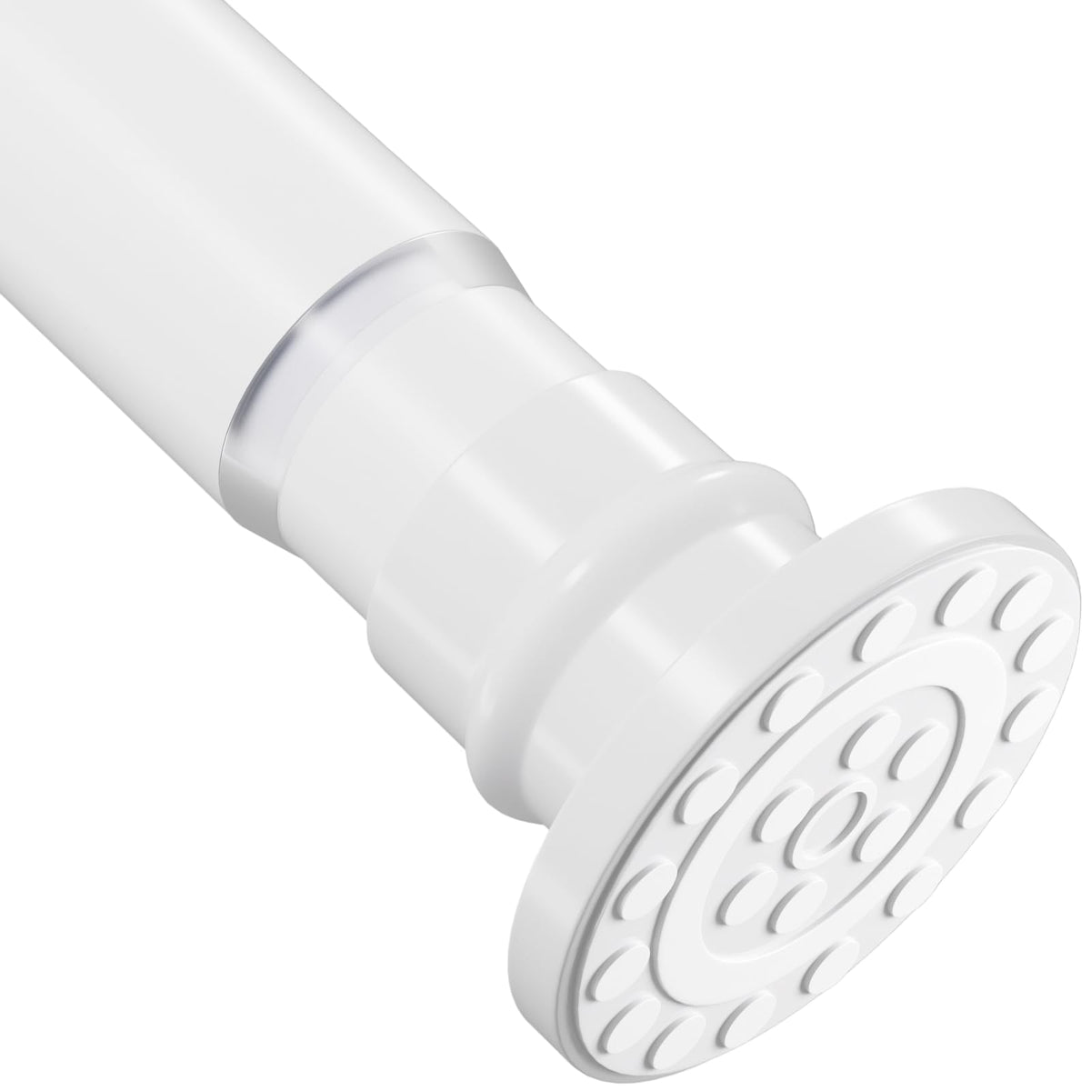 White Short Shower Curtain Rod 18-32 Inch, Non-Slip, Stainless Steel