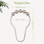 Amazer Decorative Shower Curtain Hooks, Shower Curtain Hooks Rust Proof Stainless Steel Shower Curtain Hooks, Shower Hooks for Shower Curtain Bathroom 12PCS, Matte Nickel