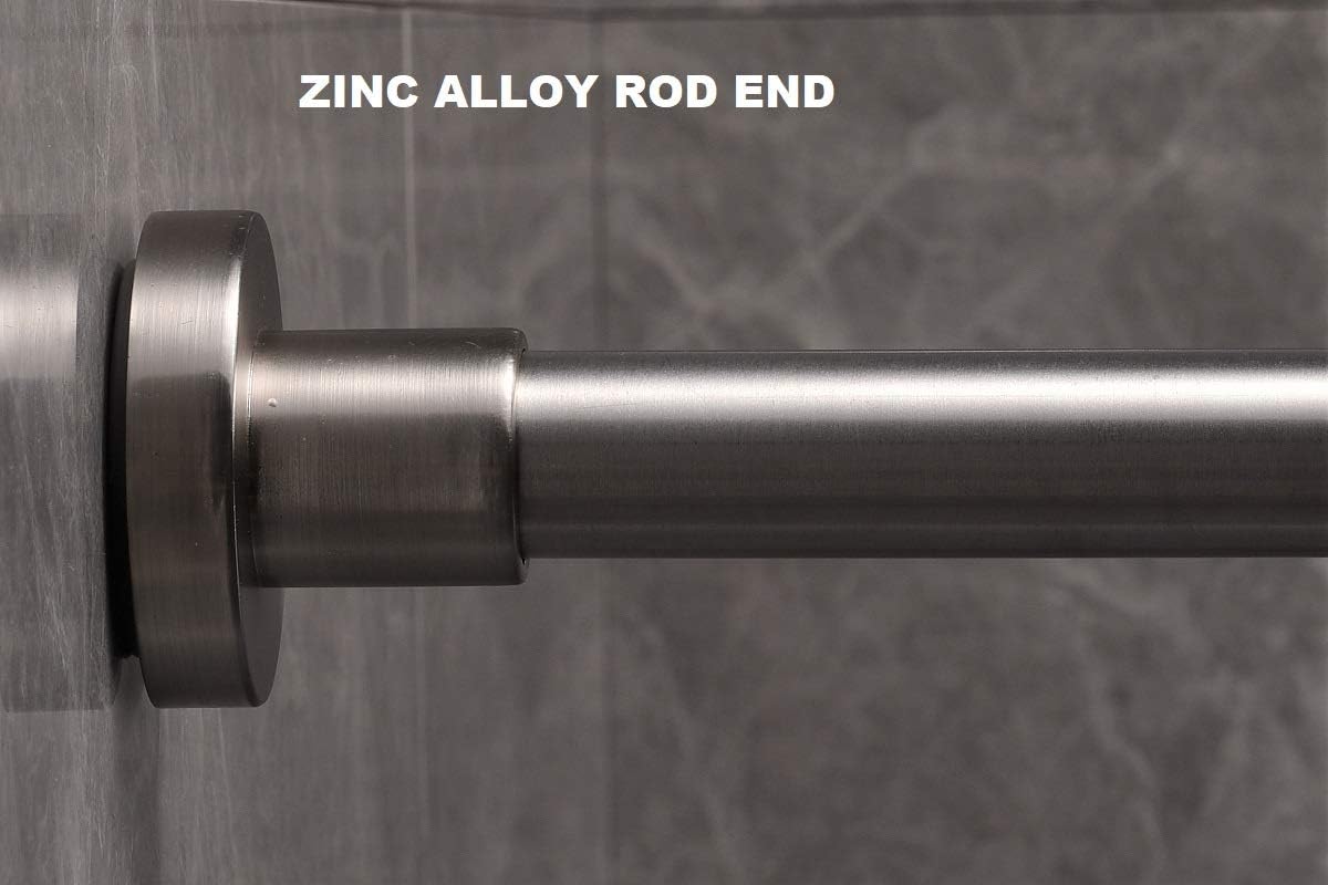 BRIOFOX Tension Curtain Rod 43-73 Inches Brushed Nickel, Rustproof and Non-Slip and Heavy Duty Shower Curtain Rod for Window or Bathroom, 304 Stainless Steel