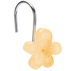 Flower Decorative Shower Curtain Hooks, Glow in The Dark, Set of 12, Pink