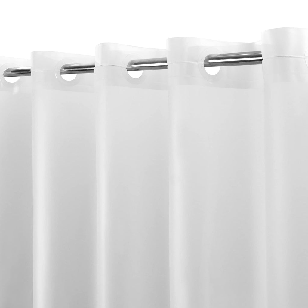 No Hook Shower Curtain or Liner, Standard Size 71 x 74, Pebble