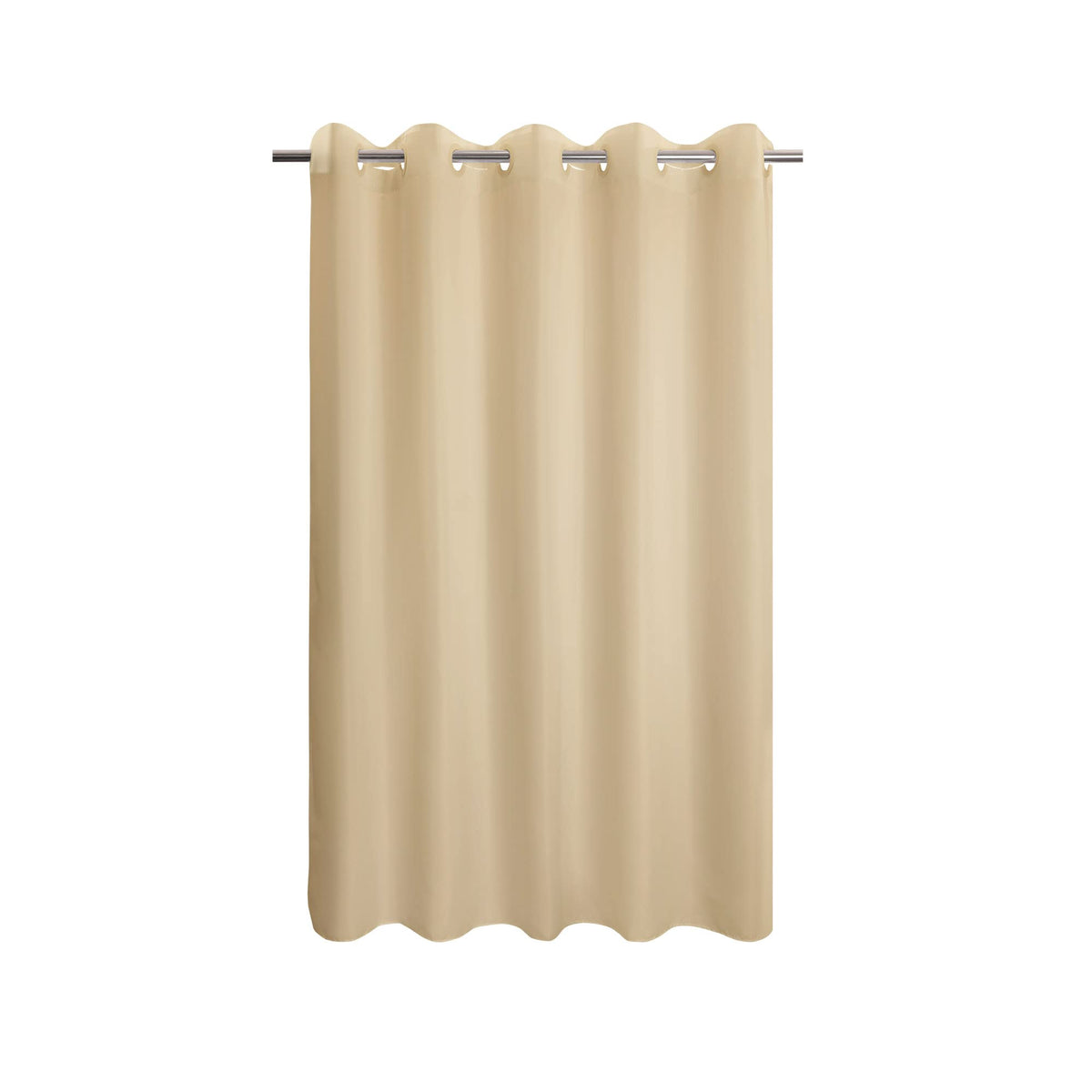 River Dream No Hook Fabric Shower Curtain TPU Lining, White, 71x74