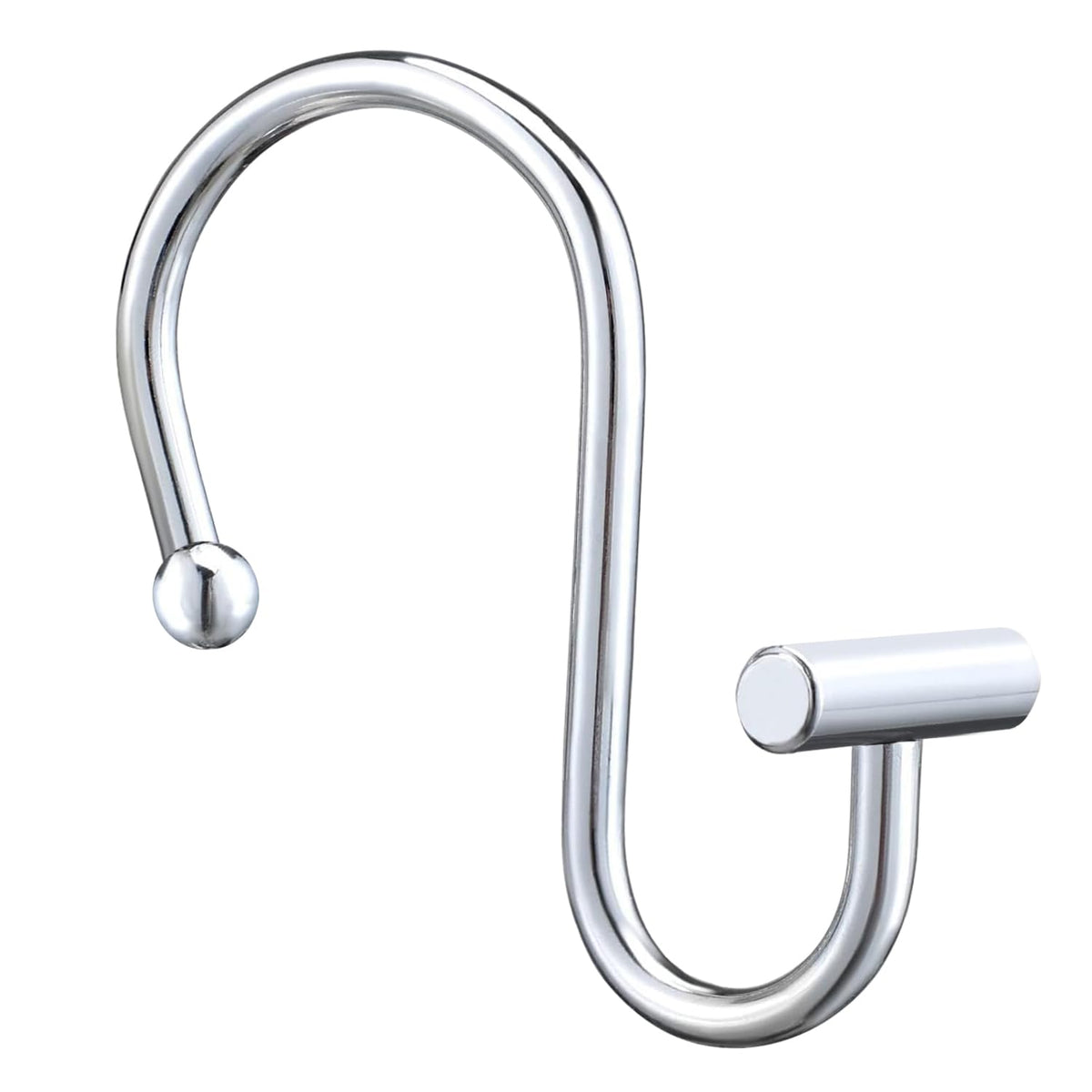 Gracelife Gold Rust Resistant Metal Shower Curtain Rings, Set of 12, T-Bar Hooks for Shower Rod