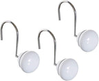 Creative Scents White Shower Curtain Hooks Decorative | Set of 12