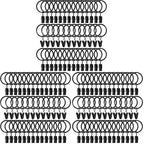 40 Pack Curtain Rings with Clips, Drapery Clips with Rings, Drapes Rings 1.26 in Interior Diameter, Fits up to 1 in Curtain Rod, Black