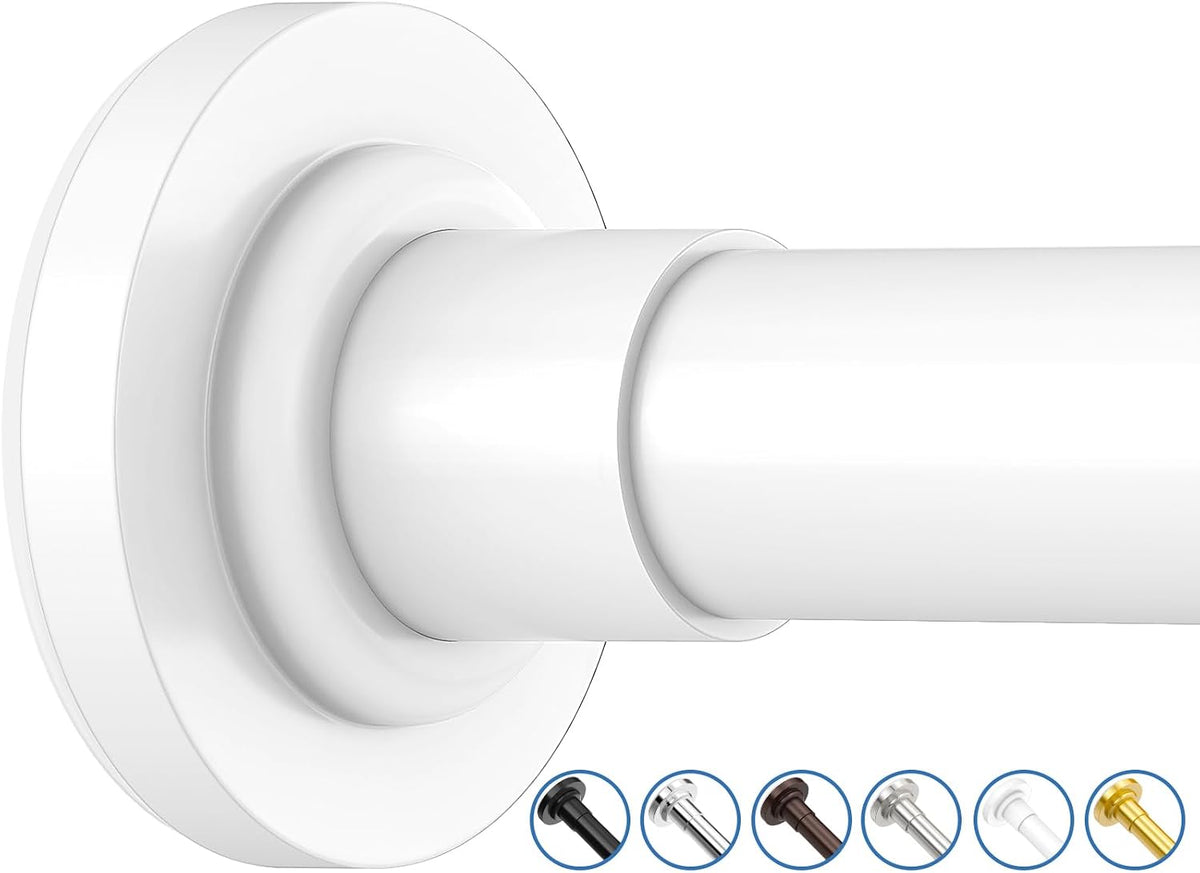 SUNALLY Shower Curtain Rod Adjustable 32-61 in Tension Curtain Rods, White