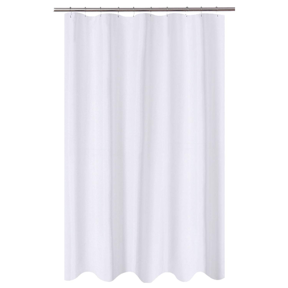 N&Y HOME Fabric Small Stall Shower Curtain Liner Extra Long 36x84, White