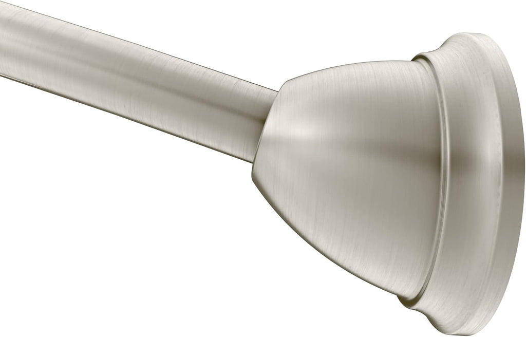 Moen MDN2170BN Magnetix 60-inch Curved Adjustable Single Shower Curtain Rod, Brushed Nickel