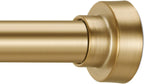 YNL Shower Curtain Rod 34-82 Inches (2.8-6.8ft) Adjustable Spring Shower Rod No Drilling, Non-Slip, Never Rust, Stainless Steel, Suitable for Bathroom Window Living room, Gold