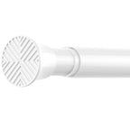 2PCS White tension rod 23-46Inch,Tension Curtain Rods No Drilling