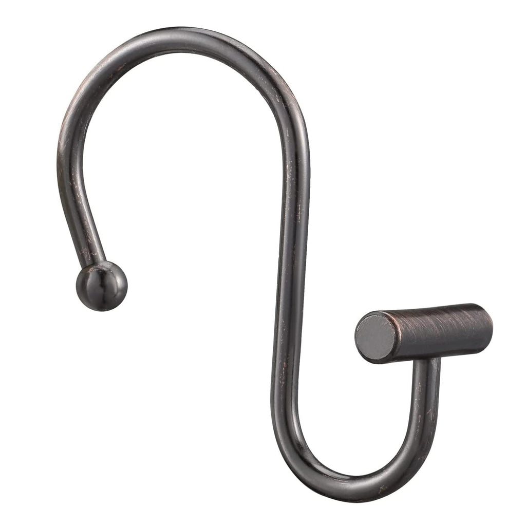 Gracelife Gold Rust Resistant Metal Shower Curtain Rings, Set of 12, T-Bar Hooks for Shower Rod