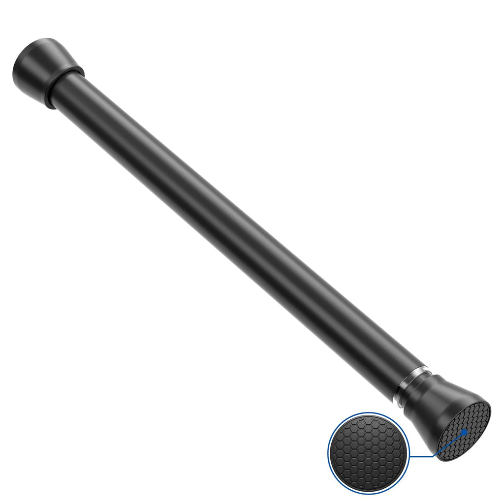 Black Tension Curtain Rod for Windows 28 to 48 Inch Spring Curtain Rods