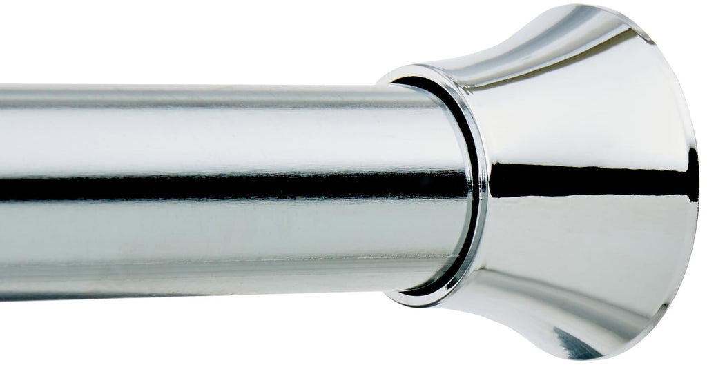 Amazon Basics No Drilling Spring Tension Curtain Rod, Adjustable Length 54-90" Width, Classic Finial, Nickel