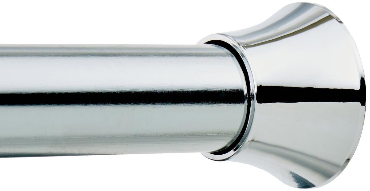 Amazon Basics No Drilling Spring Tension Curtain Rod, Adjustable Length 54-90" Width, Classic Finial, Nickel