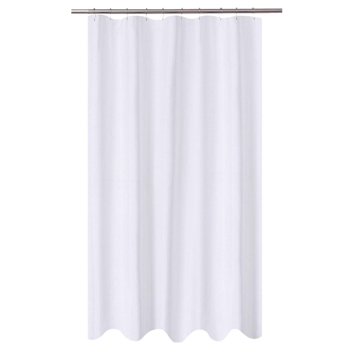 N&Y HOME Fabric Small Stall Shower Curtain Liner Extra Long 36x84, White