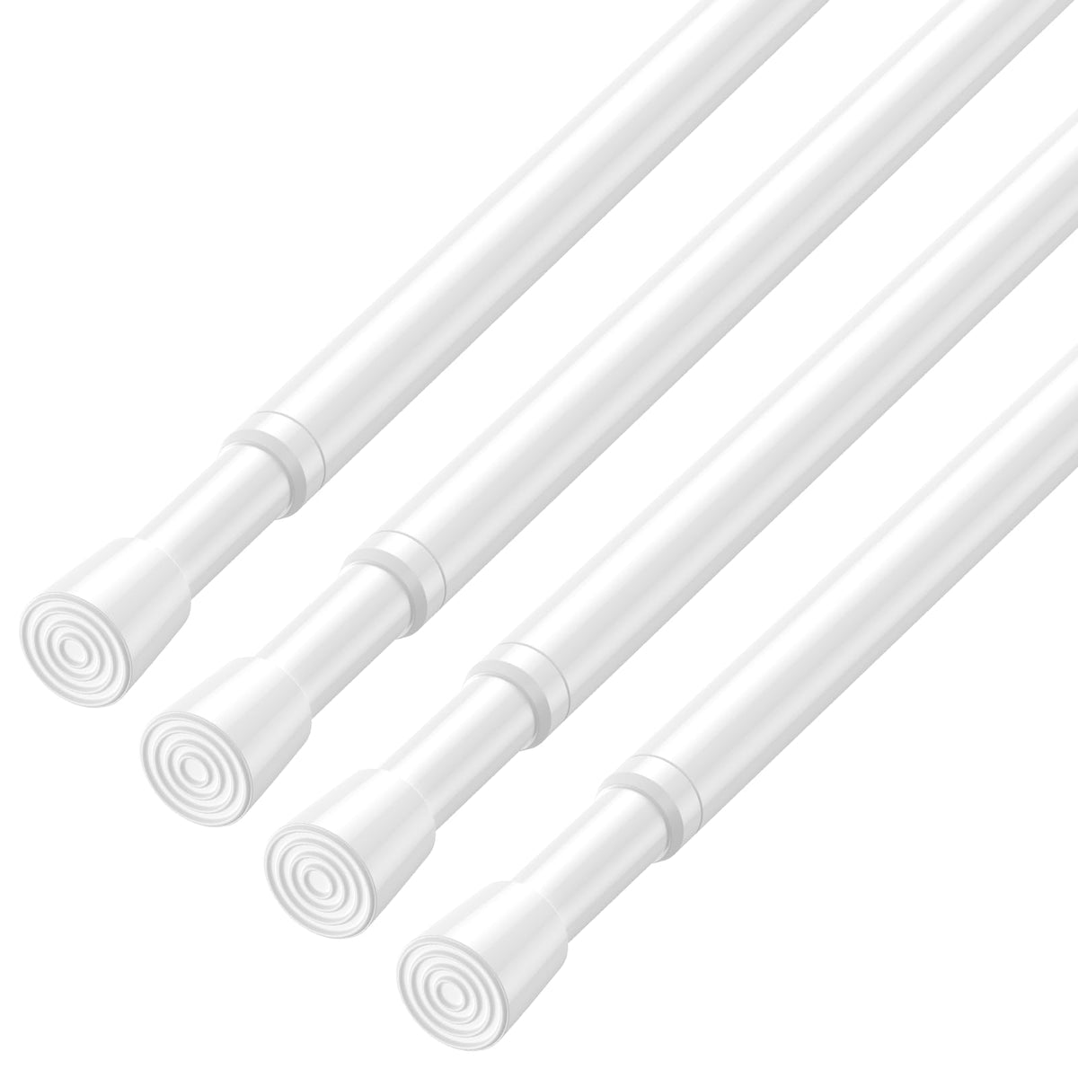 AIZESI 2Pcs Spring Tension Curtain Rods, Adjustable 26-39 Inch, White