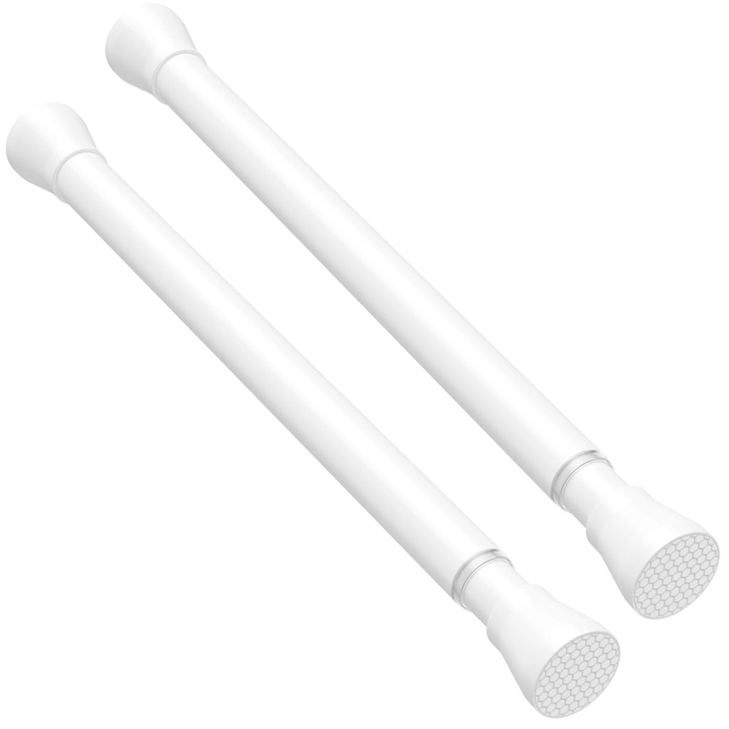 AIZESI Shower Curtain Rod 43 to 73 Inch Spring Tension Rods No Drill, White