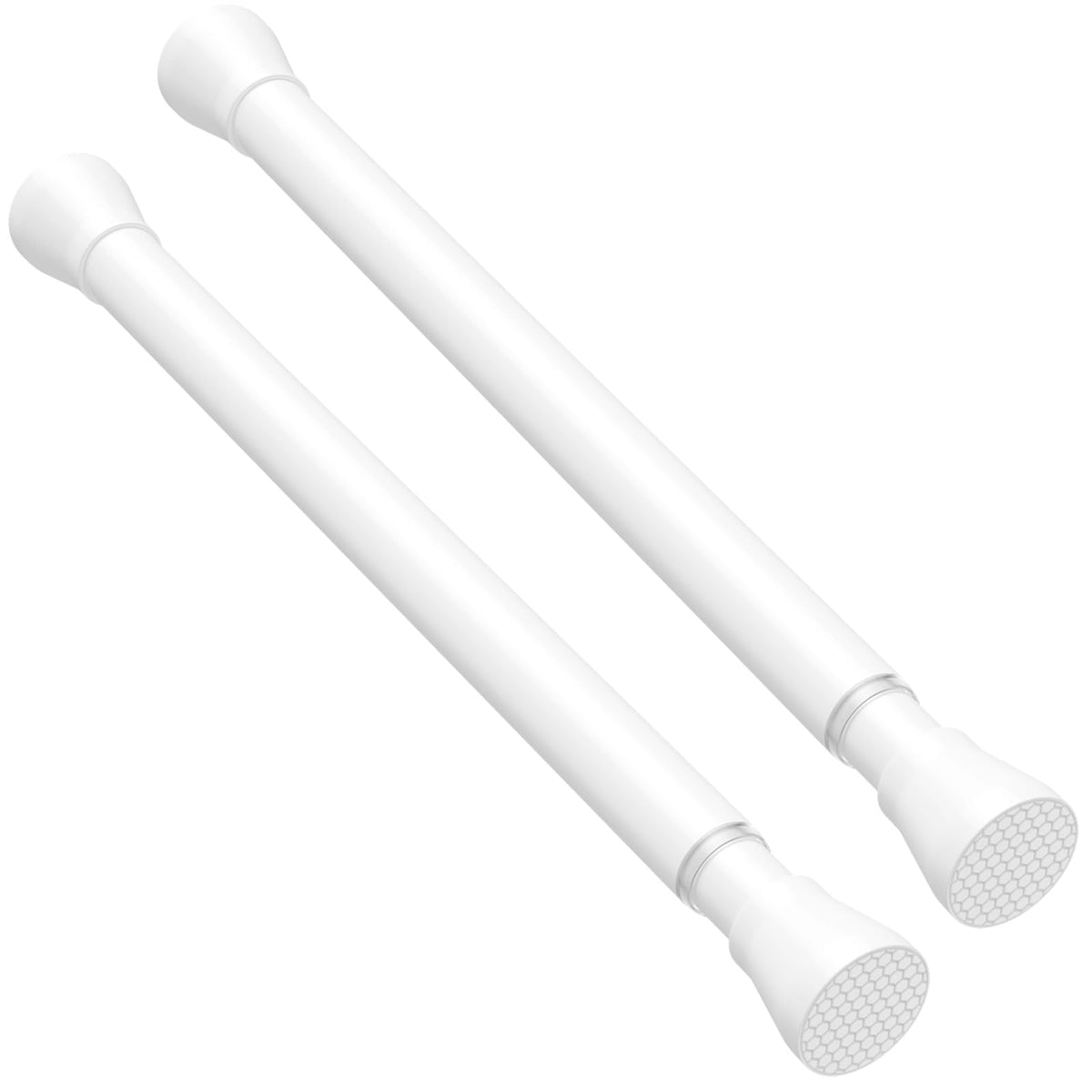 AIZESI Shower Curtain Rod 43 to 73 Inch Spring Tension Rods No Drill, White