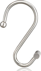 Nickel Shower Curtain Hooks, Rust Proof Shower Curtain Rings for Bathroom, Silver Metal Decorative Shower Curtain Hooks Hangers for Shower Curtain Rod, Set of 12 T-Bar Design