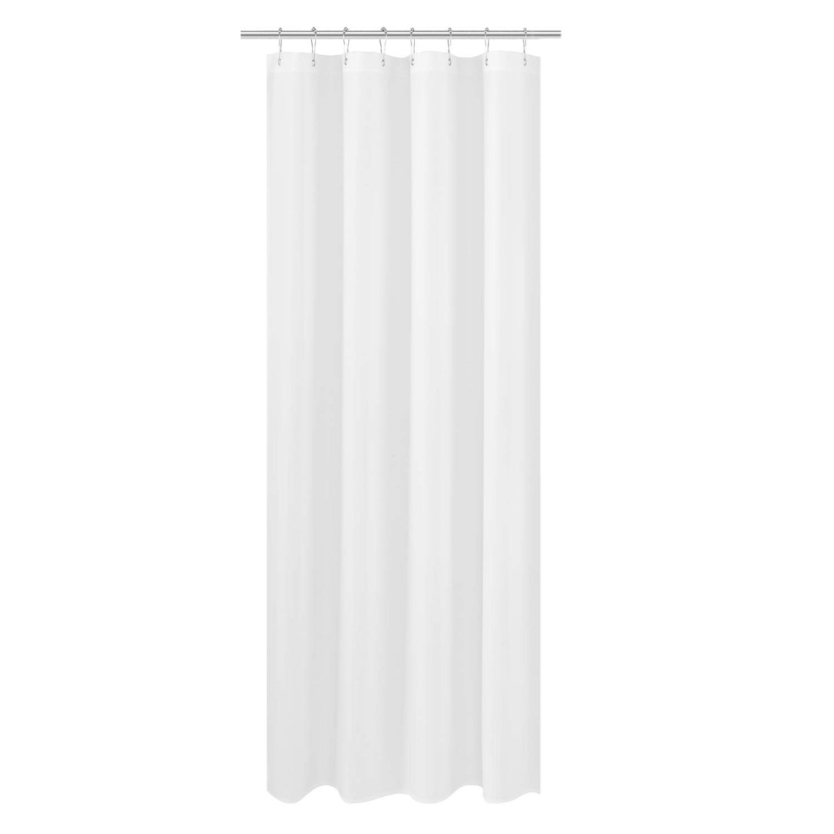 N&Y HOME Fabric Small Stall Shower Curtain Liner Extra Long 36x84, White