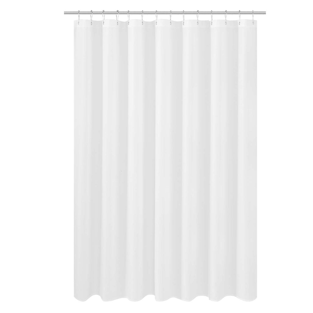 N&Y HOME Fabric Small Stall Shower Curtain Liner Extra Long 36x84, White