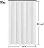 Mrs Awesome Embossed Microfiber Shower Curtain Liner 71 x 96, White