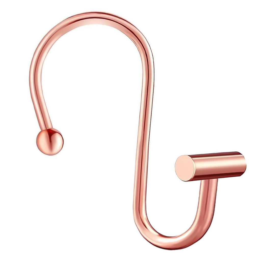 Gracelife Gold Rust Resistant Metal Shower Curtain Rings, Set of 12, T-Bar Hooks for Shower Rod