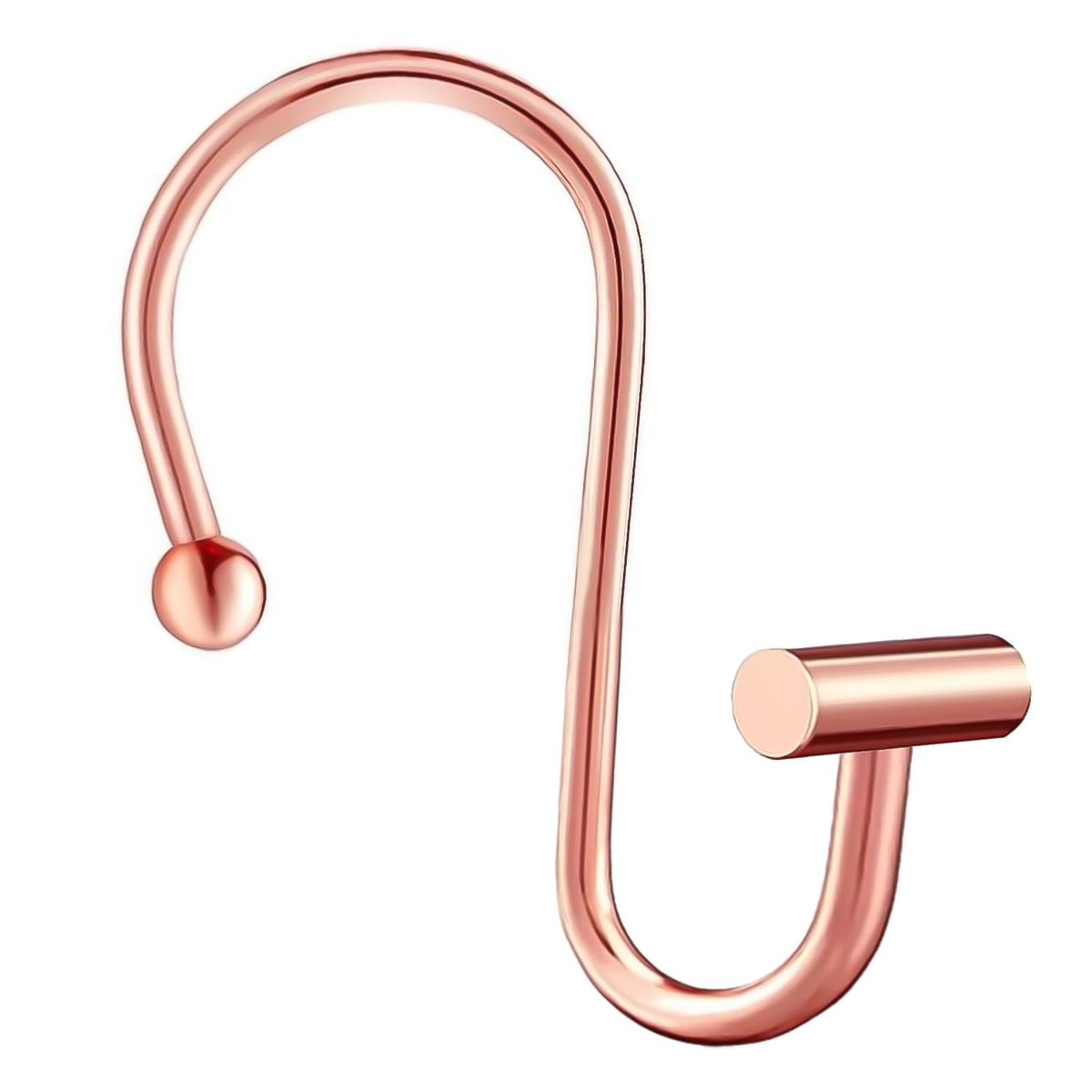 Gracelife Gold Rust Resistant Metal Shower Curtain Rings, Set of 12, T-Bar Hooks for Shower Rod