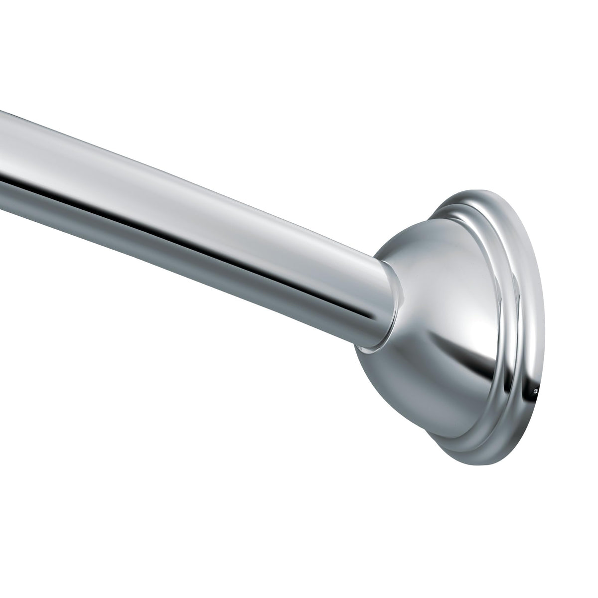 Moen Curved Adjustable Length Fixed Mount Single Shower Curtain Rod for Bathroom, Brushed Nickel Finish, CSR2160BN