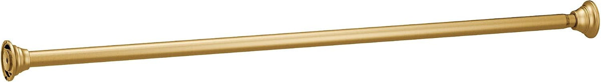 Moen TR1000BG 44-Inch to 72-Inch Adjustable Tension Mounted Straight Shower Curtain Rod, No Drilling Required, Brushed Gold Finish, Fits Standard Bathtubs