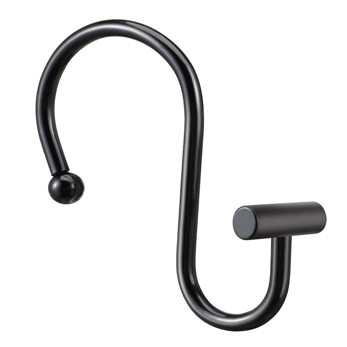 Gracelife Gold Rust Resistant Metal Shower Curtain Rings, Set of 12, T-Bar Hooks for Shower Rod