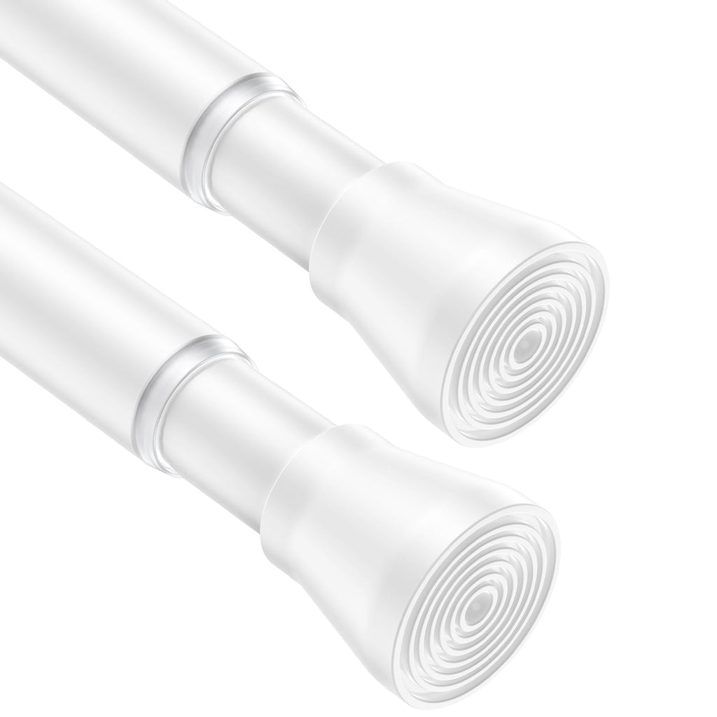 AIZESI 2Pcs Spring Tension Curtain Rods, Adjustable 26-39 Inch, White