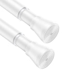 AIZESI 2Pcs Spring Tension Curtain Rods, Adjustable 26-39 Inch, White