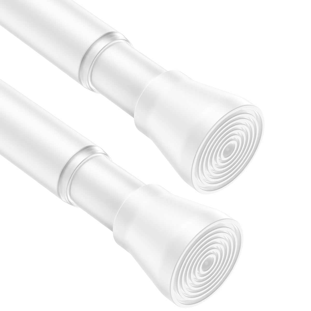 AIZESI 2Pcs Spring Tension Curtain Rods, Adjustable 26-39 Inch, White