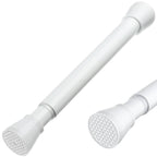 MEXAU Tension Curtain Rod for Windows 45 to 77 Inch, White
