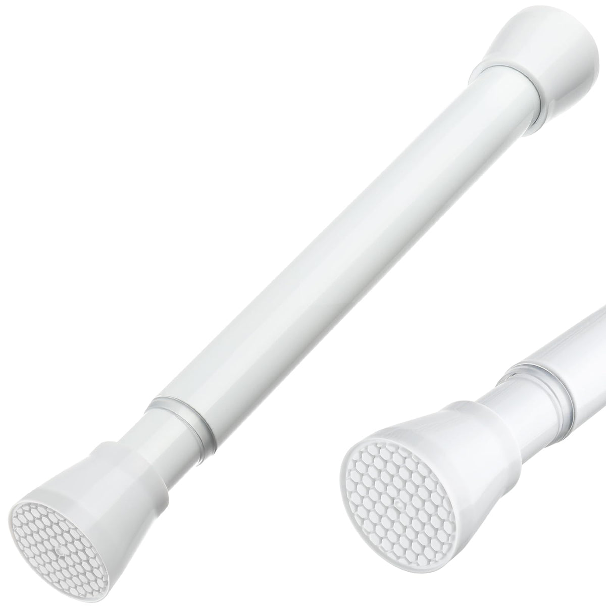 MEXAU Tension Curtain Rod for Windows 45 to 77 Inch, White