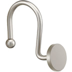 ZESLMG Shower Curtain Hooks, Nickel Shower Curtain Rings Rustproof Metal Round Decorative Shower Hooks Rings for Bathroom Shower Rods Curtains, Set of 12 Heavy Duty Solid Hooks