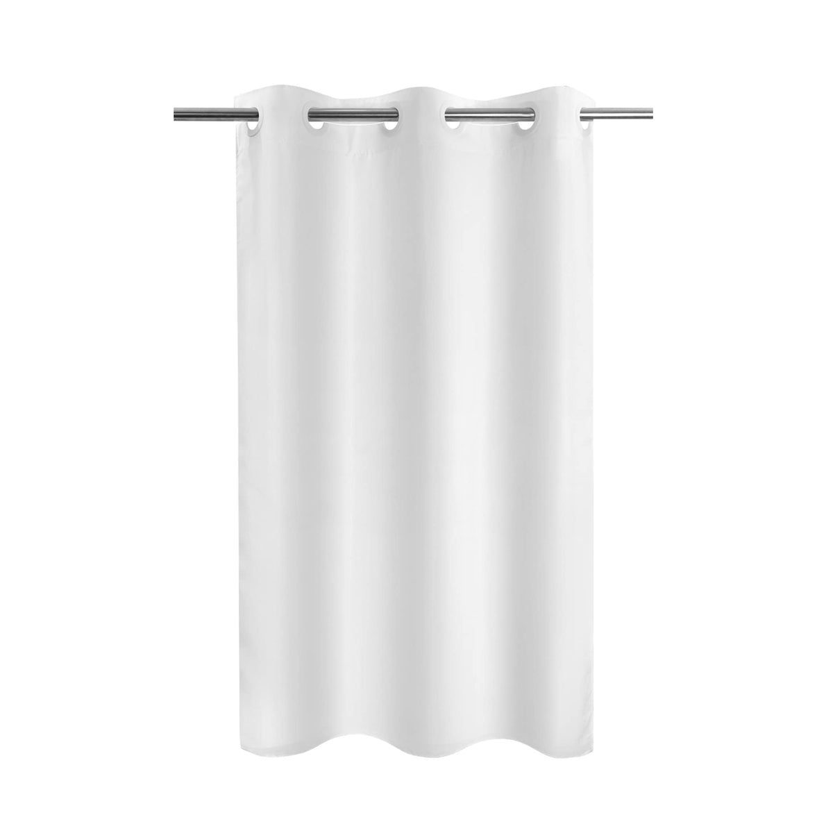 River Dream No Hook Fabric Shower Curtain TPU Lining, White, 71x74