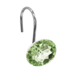 Crystal Diamond Round Shower Curtain Hooks Rings for Bathroom,Sage,12PCS