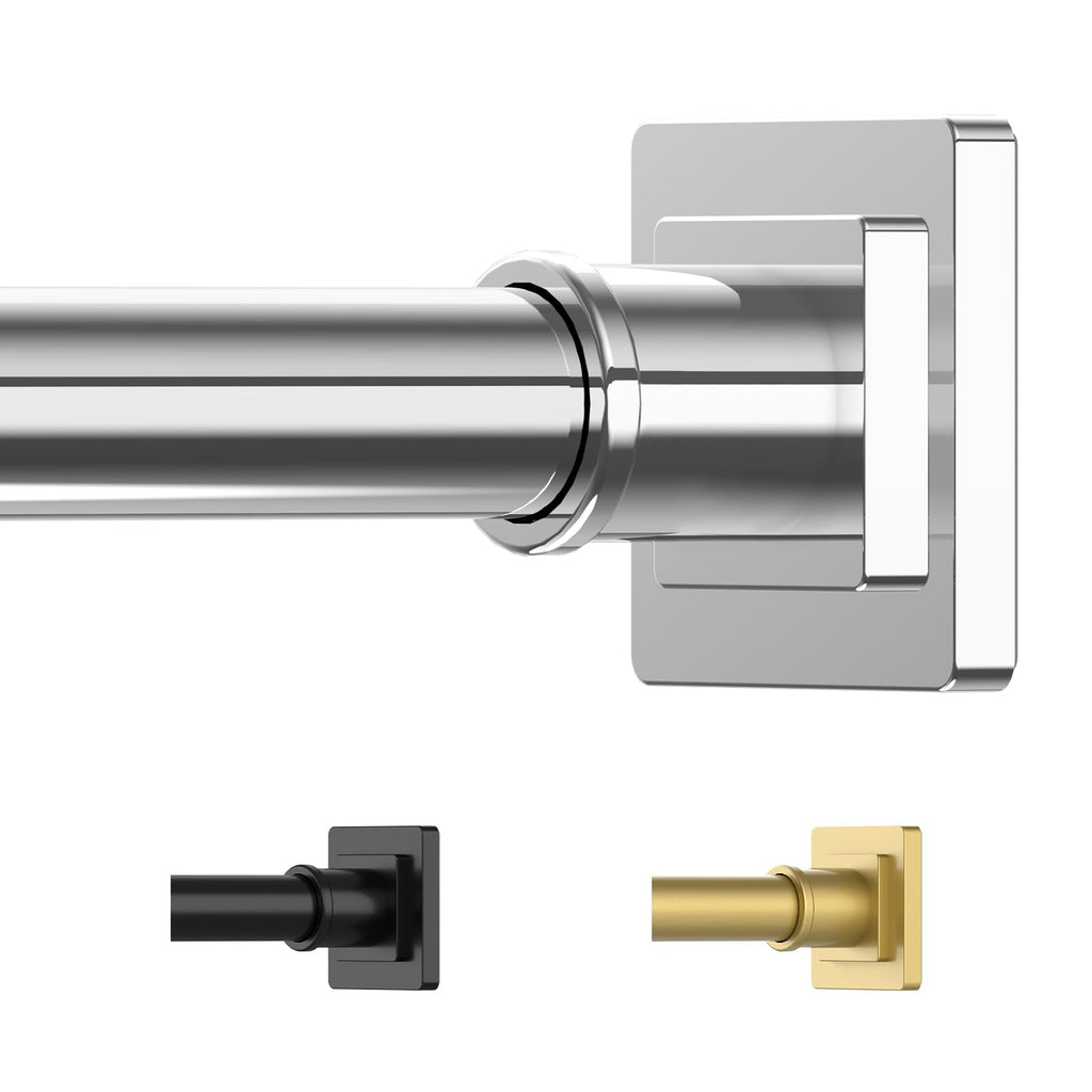 UIOSANRT Gold Shower Curtain Rod 31-79 Inches Non-Slip Shower Rod Tension Mounted No Drill Shower Curtain Rods Spring Tension Rod Adjustable Tension Curtain Rod for Windows Bathroom