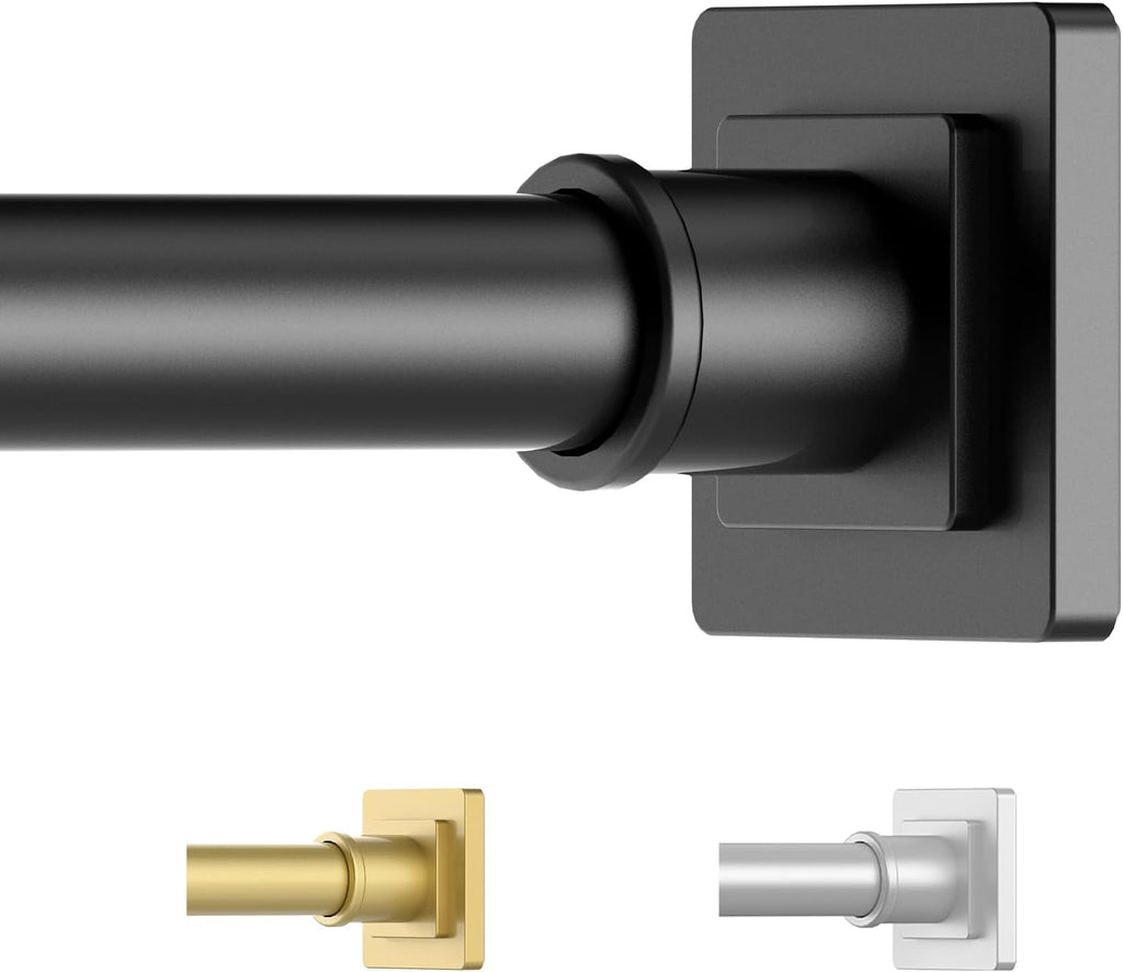 UIOSANRT Shower Curtain Rod Adjustable 31-79", Anti-Rust Shower Rod & Spring Tension Shower Rod No Drill, Black Shower Curtain Rod for Bathroom Tension Rod